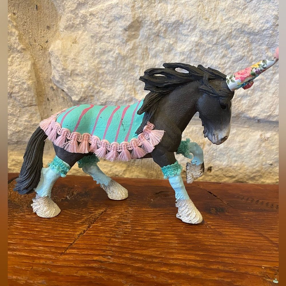 Horse Birthday Cake Pink Aqua Western Cowgirl Clydesdale Mare Cake Topper Toy